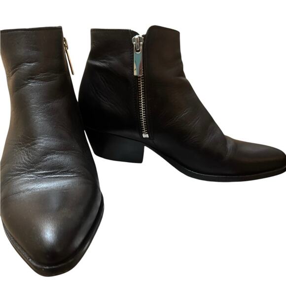 Thursday Boot Co | Women’s 7 | Black Leather | Pointed Toe Booties Block Heel - Picture 7 of 12